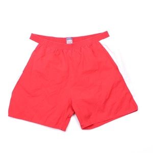 80s Streetwear Mens 34 Color Block Dad Shorts Red